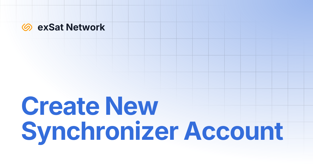 Create New Synchronizer Account | exSat Network